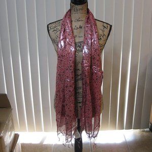 NWT Bebe pink black leopard print scarf wrap sash OS